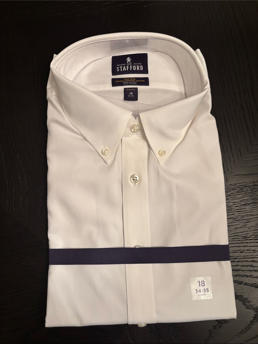 Stafford White Men's Dress Shirt - Button-Down